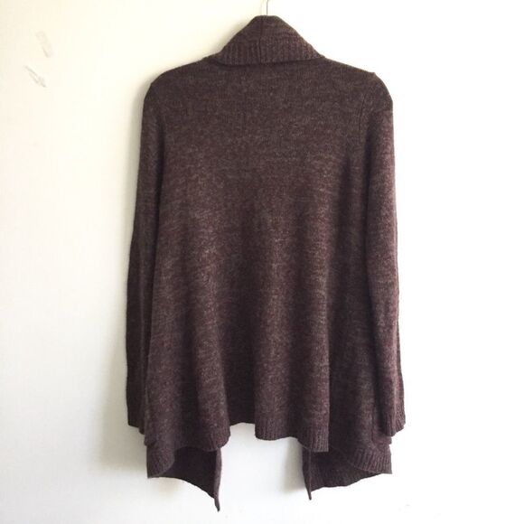 LINE THE LABEL KNITWEAR Cashmere Draped Open Chunky Cardigan Sweater Burgundy L - Picture 3 of 5